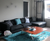 lounge decor, living room style, neutrals, charcoal, modern interiors, turquoise, accent colour