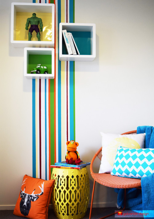 boys bedroom, stripes, fun interiors, children, paint ideas 