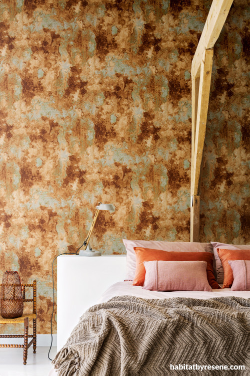 wallpaper trends, rustic interiors