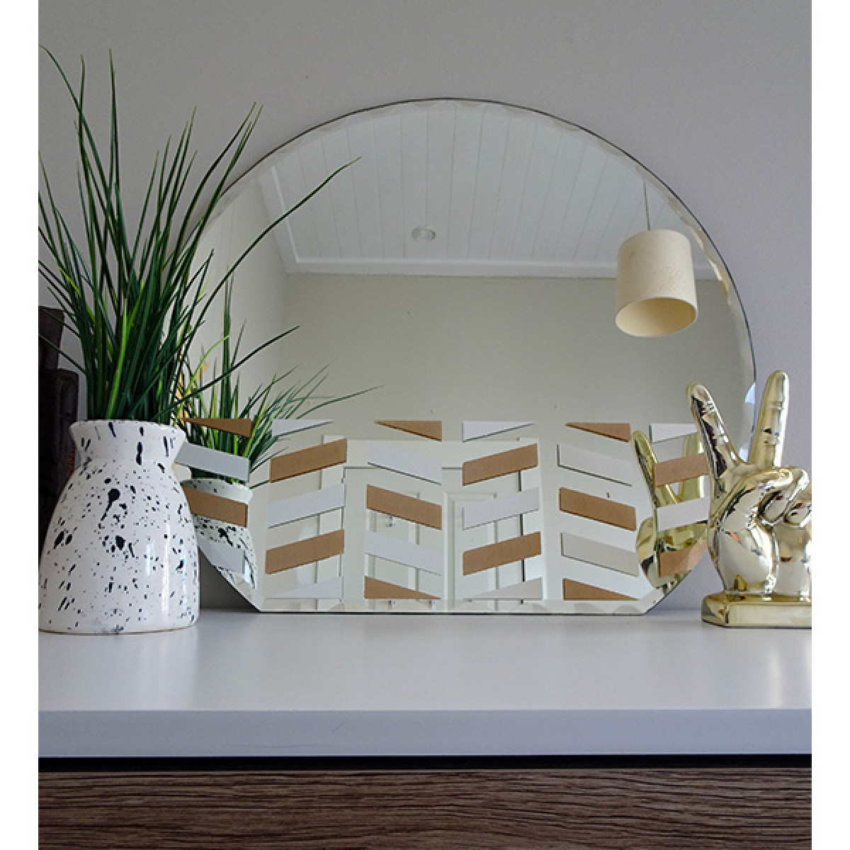 DIY painted herringbone mirror Habitat by Resene