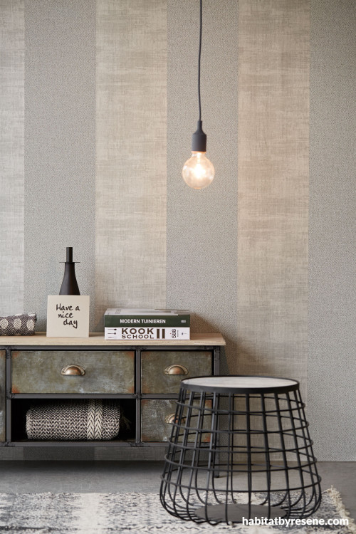 wallpaper trends, industrial interiors