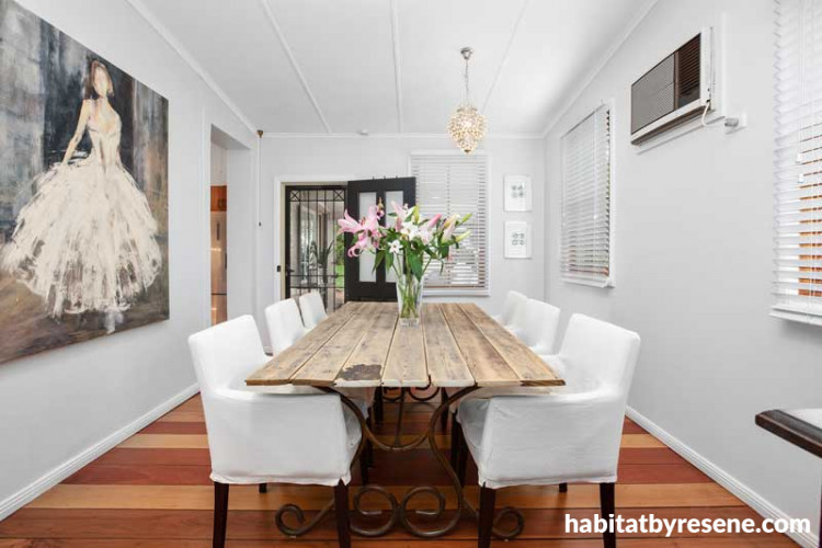 white dining room, resene double sea fog.