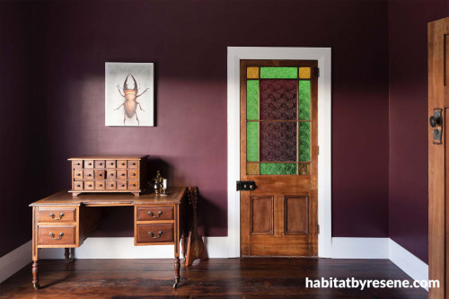 Burgundy living room