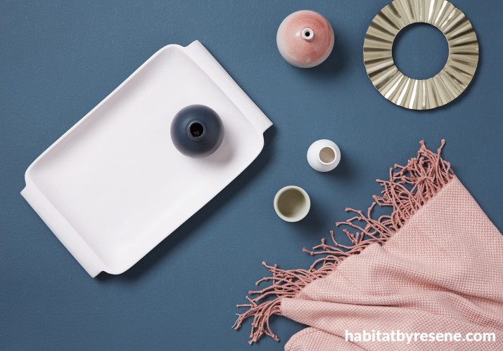 flay lay, blue colour palette, colour inspiration, resene