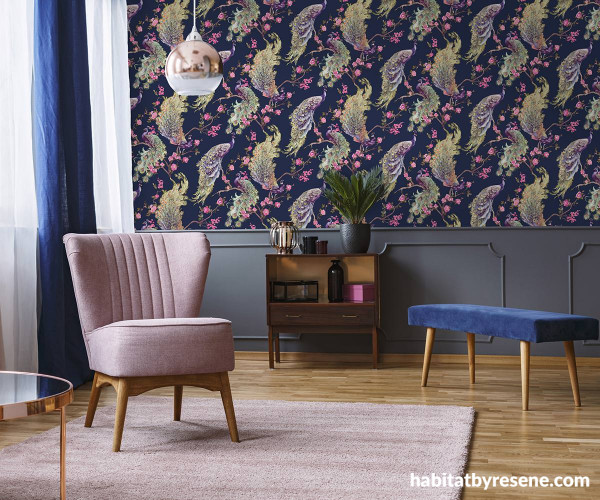 living room, living room inspiration, blue living room, velvet furniture, Resene