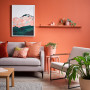 living room inspiration, living room ideas, terracotta living space, pink living space, warm toned room, Resene 