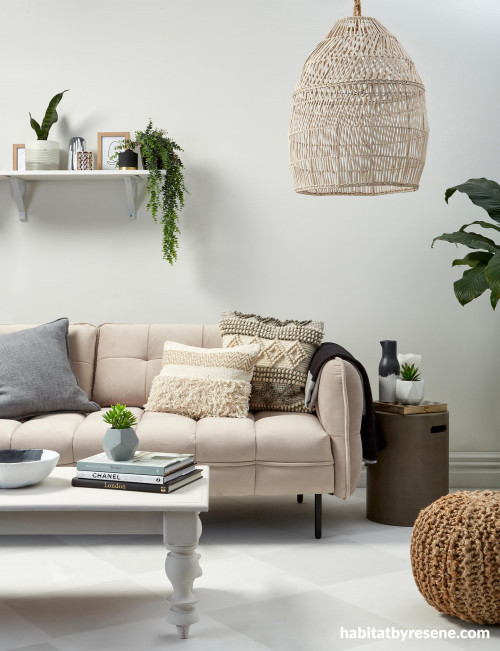 Calming white living room Resene Black White