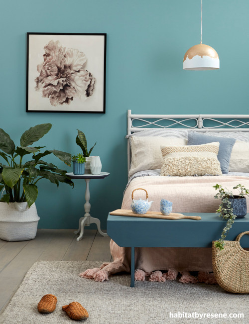 Blue bedroom Resene Juniper