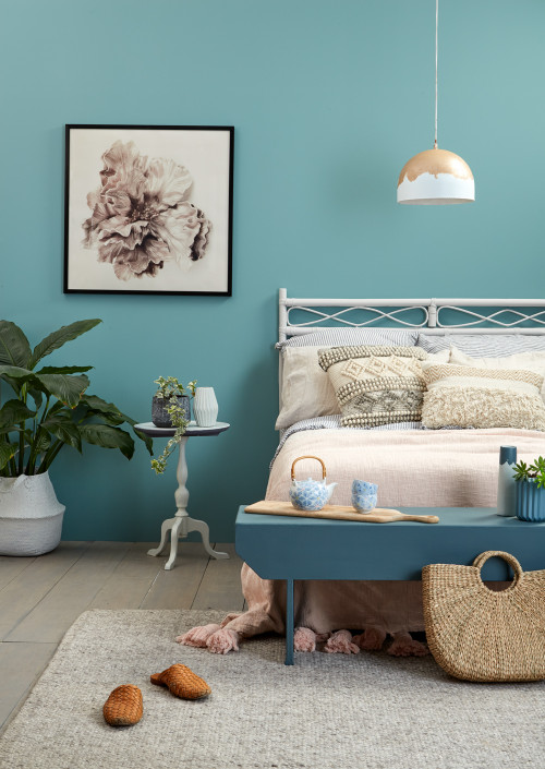 bedroom inspiration, blue bedroom, decorating with blue, cosy bedroom, Resene