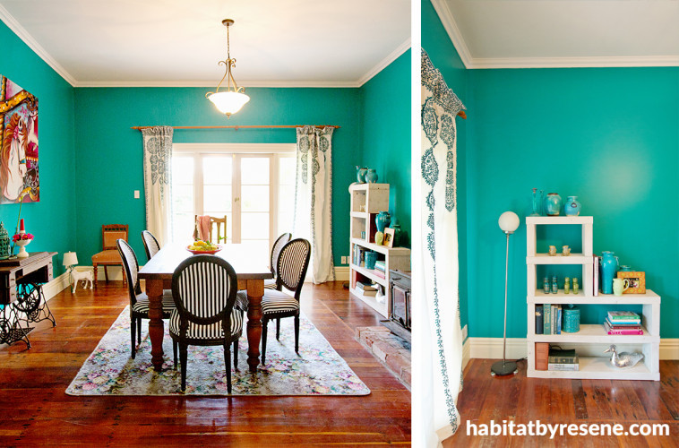 dining room inspiration, dining room ideas, green dining room, colourful dining, Resene