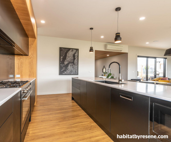 black kitchen wooden cabinets