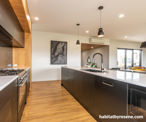 black kitchen wooden cabinets