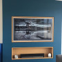 Resene Barometer blue feature wall