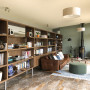 Retro Home, Green Interiors, Bookshelf Wall, Smoky Green