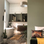 Retro Bathroom, Green Bathroom, Subway Tiles, Feature Wall