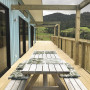 Blue House, Outdoor Deck, Country Home, Outdoor Dining