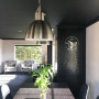 Black Ceiling, Dining Area, Greyscale Room, Metallics, Monochrome House