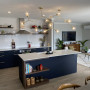 Blue Kitchen, Navy Kitchen Island, Navy Kitchen, Kitchen Reno