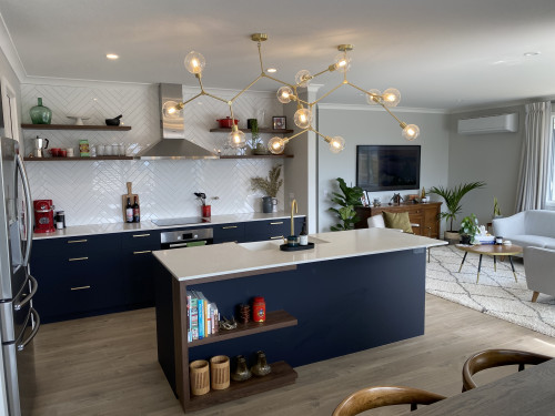 Blue Kitchen, Navy Kitchen Island, Navy Kitchen, Kitchen Reno