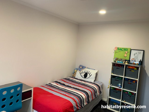 Monochrome House, Kids Bedroom, Black White, Toy Storage, Striped Duvet