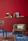 Red Room, Two Toned Interior, Stencilled Floor, Blue Floor