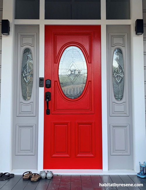 Red front door Resene Poppy