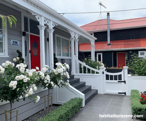 Red front door villa