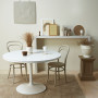 White tonal dining room
