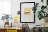 desk inspiration, yellow office, office inspo, black and yellow decor, decorating with yellow, Resene