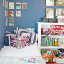 kids bedroom blue wall