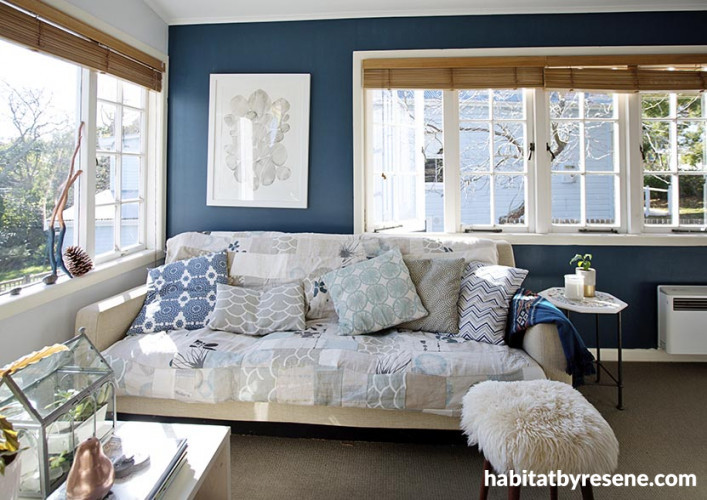 Resene Navigate living room blue wall