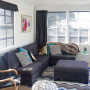Resene Alabaster, open plan living room, white walls, 70s renovation, Resene
