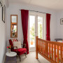 Red Curtains, Light Blue Interiors, Colourful Bedding, Retro Interiors