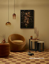 gold mustard room stencilled floor