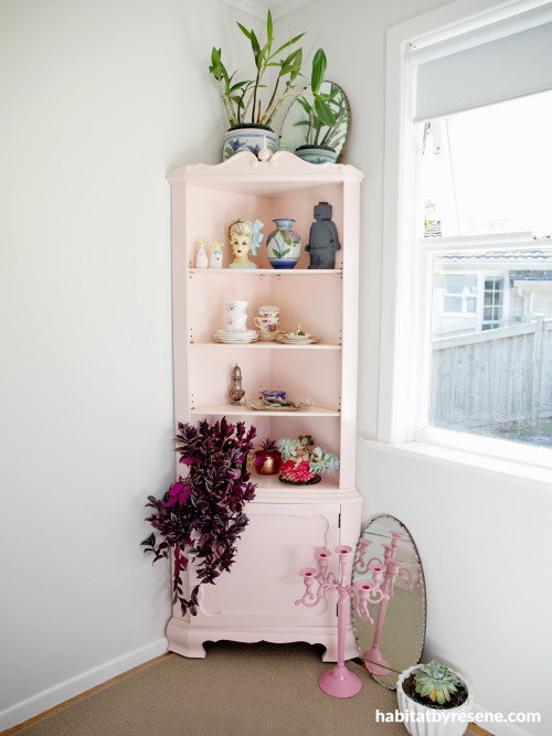 cabinet Inspo, upcycling furniture, pink cabinet, pink decor, Resene
