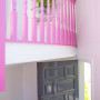 pink stairwell, pink banister, decorating with pink, pink decor, Resene