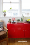 living space Inso, sideboard inspiration, red sideboard, red decor, Resene 