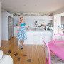 open plan living, living inspiration, white interiors, pink decor, decorating with pink, Resene