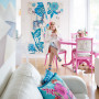 living room, blue accent decor, blue accents, pink and blue living space, Resene