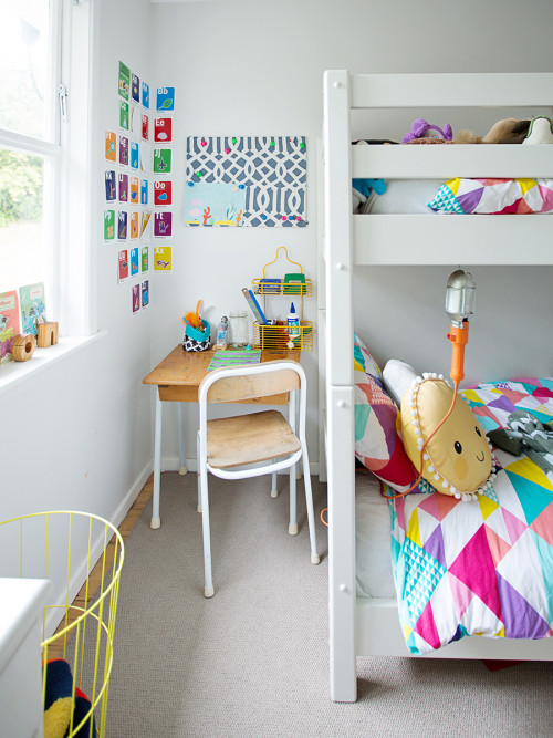 kids room, kids bedroom, white bedroom, colour pop, color pop, fun kids room, Resene