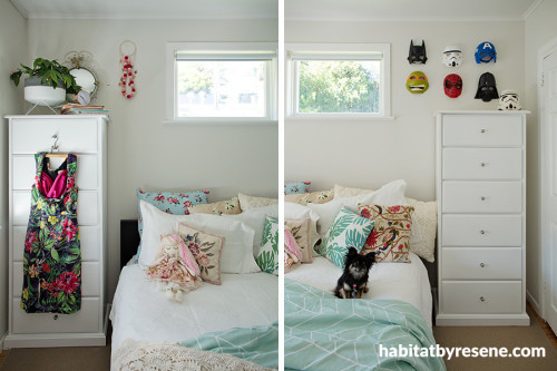 master bedroom, bedroom decor, his and hers decor, master decor, Resene