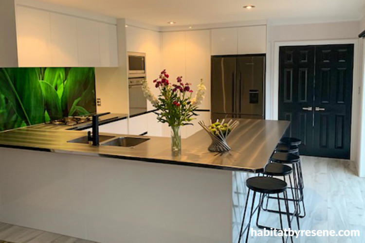 #KitchenRenovation #BlackandWhiteKitchen #DIYChalkboard #OpenPlanKitchen