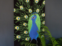 Create your own painted peacock wall hanging