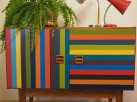 Create your own retro striped sideboard