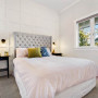 Bedroom white walls panelling
