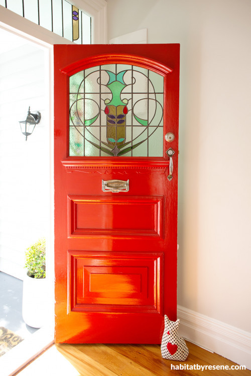 red door, statement door, red door inspiration, colourful front door inspo, colourful front door, red front door, Resene