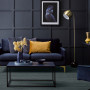 dark blue living room