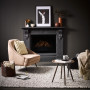 black living room, living room inspiration, velvet furniture, decorating with black, Resene