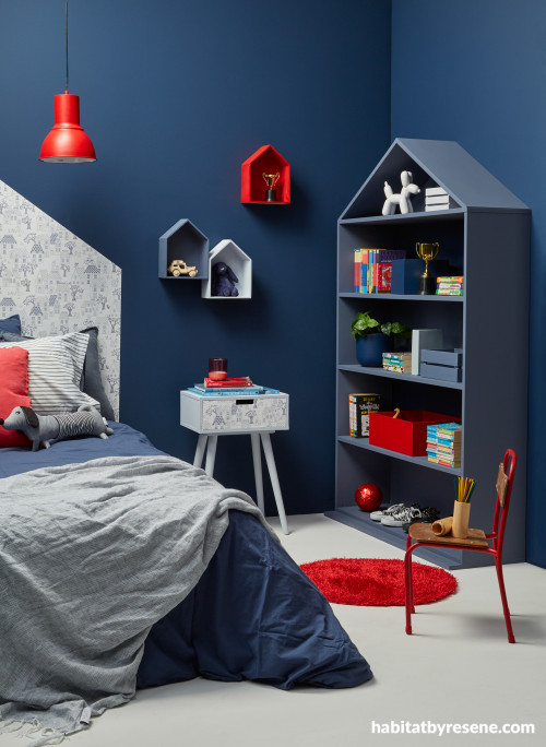 teens bedroom, teenager bedroom inspiration, navy bedroom, blue bedroom Inspo, decorating, Resene 