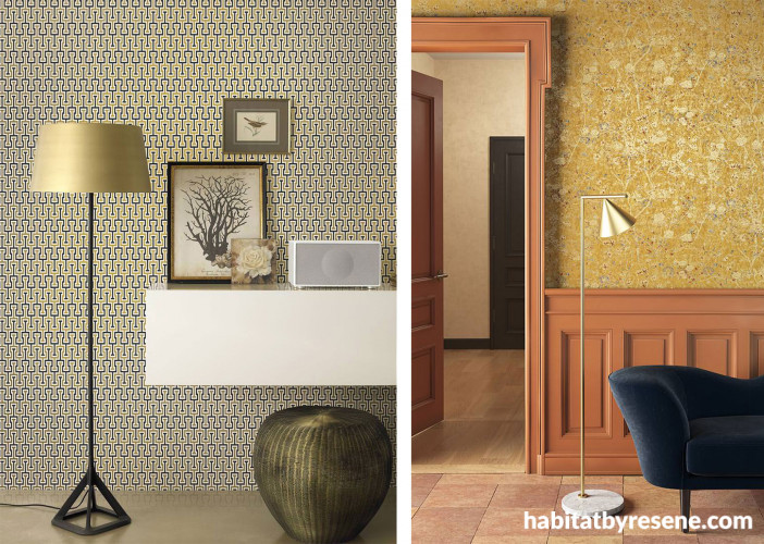 wallpaper inspiration, wallpaper, decorating with wallpaper, opulent wallpaper, Resene